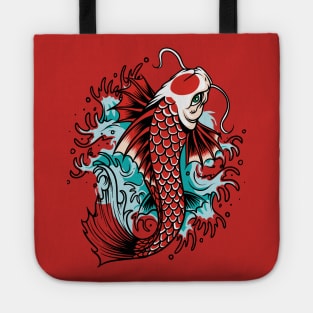 Asian Culture Japanese Koi Fish Japan Carp in the Pond Tote