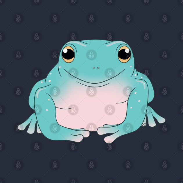 Whites Tree Frog or Australian Green Tree Frog, Blue Coloration by anacecilia