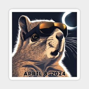 2024 Total Solar Eclipse Watching Squirrel April 8 Magnet