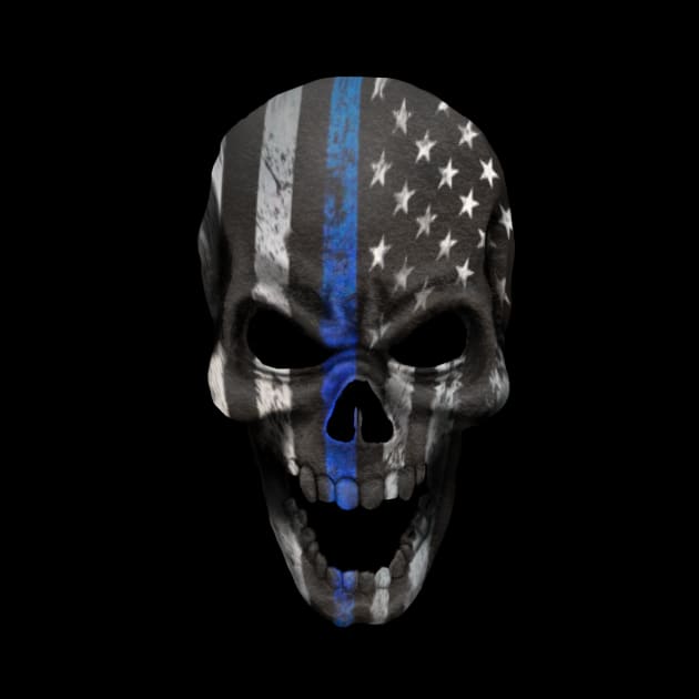 Blue line skull by 752 Designs