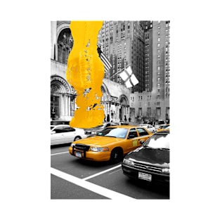 NYC Yellow Cabs Avenue - Brush Stroke T-Shirt