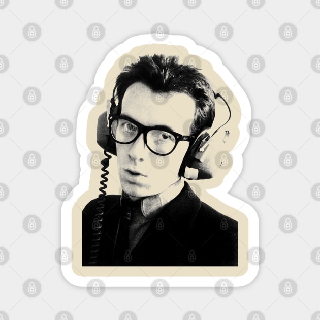 Elvis Costello Magnet by Black Red Store