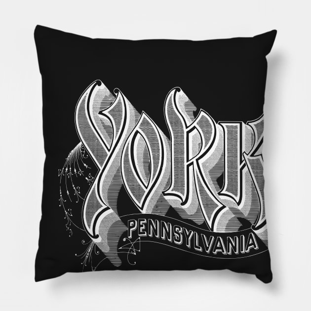 Vintage York, PA Pillow by DonDota