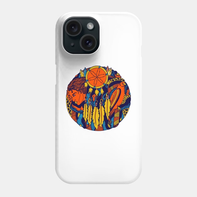 Orange Blue Dream Falcon Phone Case by kenallouis