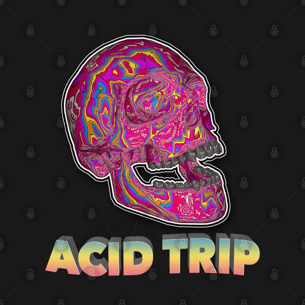 Aesthetic Acid Trip Skull ∆∆∆∆ Graphic Design/Illustration by DankFutura