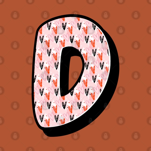 Love Pattern D Alphabet Text by BrightLightArts