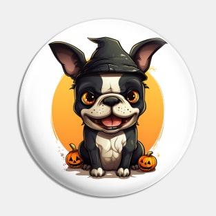 Halloween Boston Terrier Dog #1 Pin
