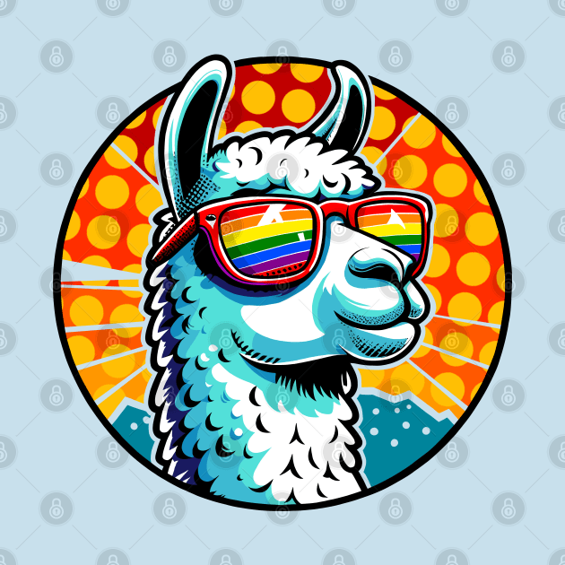 Gay Pride Cool Llama with Sunglasses by Ghost on Toast