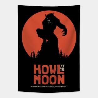 Vintage Werewolf Howling at the Moon Tapestry