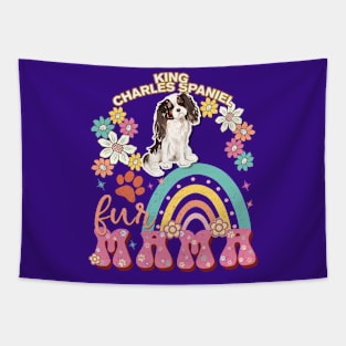 Tri colour King Charles Spaniel Fur Mama, Tri colour King Charles Spaniel For Dog Mom, Dog Mother, Dog Mama And Dog Owners Tapestry