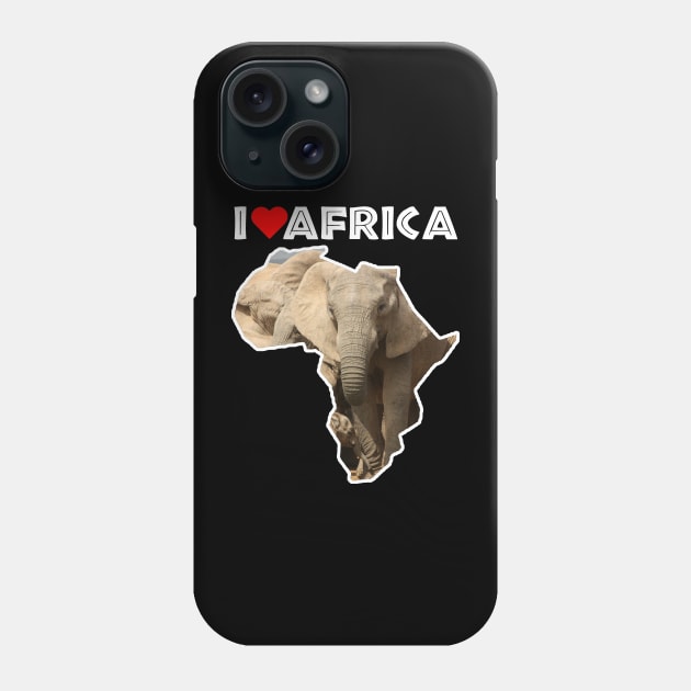 I Love Africa Elephant Mother and Calf Phone Case by PathblazerStudios