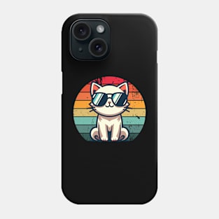 Retro Cat in Sunglasses Novelty Funny Cat Phone Case