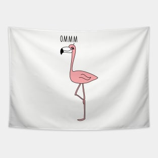 Funny yoga flamingo Tapestry