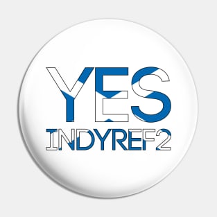 YES INDYREF2, Pro Scottish Independence Saltire Flag Text Slogan Pin