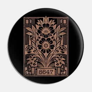 8647 Subtle Anti Trump Anti MAGA 86 47 Floral Boho Style vintage Pin