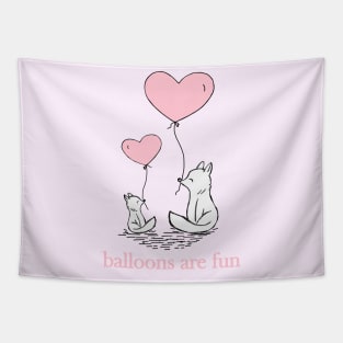 LITTLE ANIMALS LOVE SWEET PINK BALLOONS Tapestry