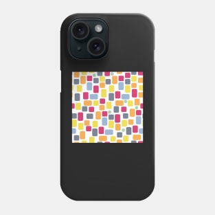 Scatter pattern from colorful rectangles on white Phone Case