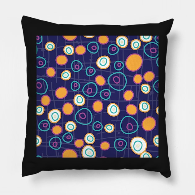 Circle circus on a grid Pillow by counterclockwise