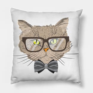 Hipster Cat Pillow