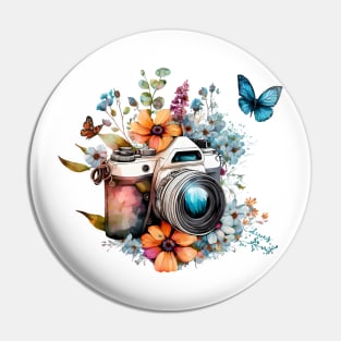 Spring Floral Camera Pin