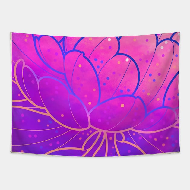 big purple peony flower pattern Tapestry by weilertsen