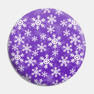 Purple and White Snowflakes Pin