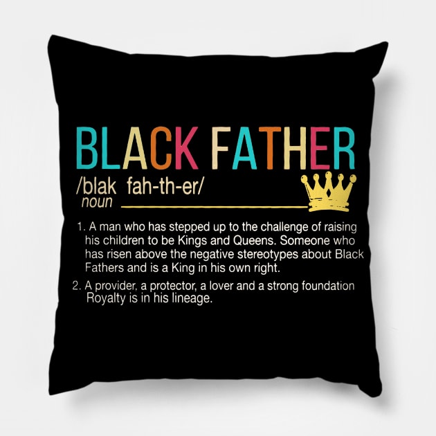 Black Father Vintage T shirt Pillow by jazmitee