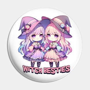 Witch Besties Wiccan BFFs Pin