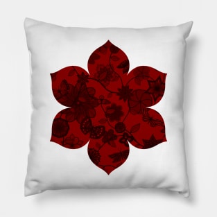 Butterfly Garden - Red Pillow