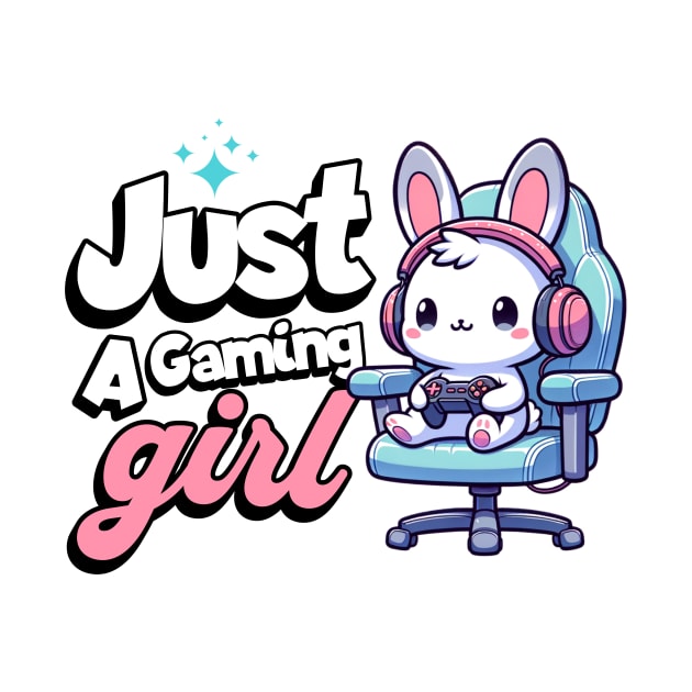 Just a Gaming Girl - Bunny with Headphones by Pink & Pretty