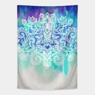 Indigo & Aqua Abstract Tapestry