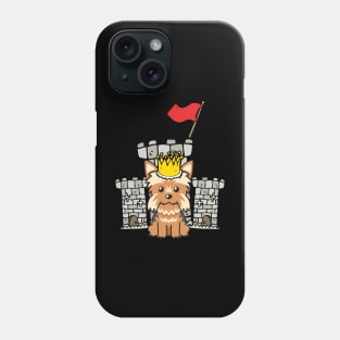 Funny yorkshire terrier is the king of the castle Phone Case