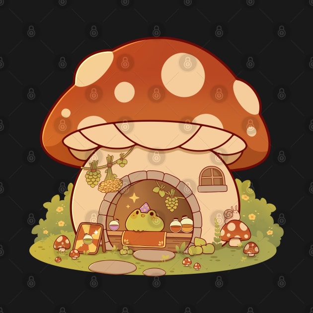 Mushroom potion shop by Rihnlin