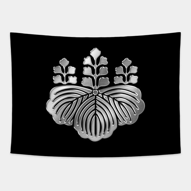 Toyotomi Clan Kamon Silver Chrome Tapestry by Takeda_Art