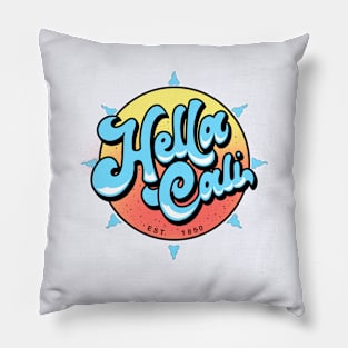 Hella Cali Blue Logo Pillow