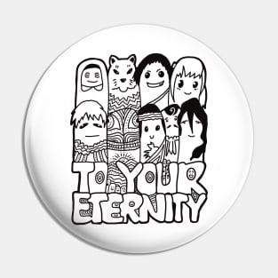 All The Characters In To Your Eternity Or Fumetsu No Anata E Anime Are Drawn With Cool And Cute Black Doodles (Transparent) Pin