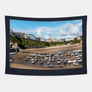 Waiting For the Tide In Tenby Harbour Tapestry