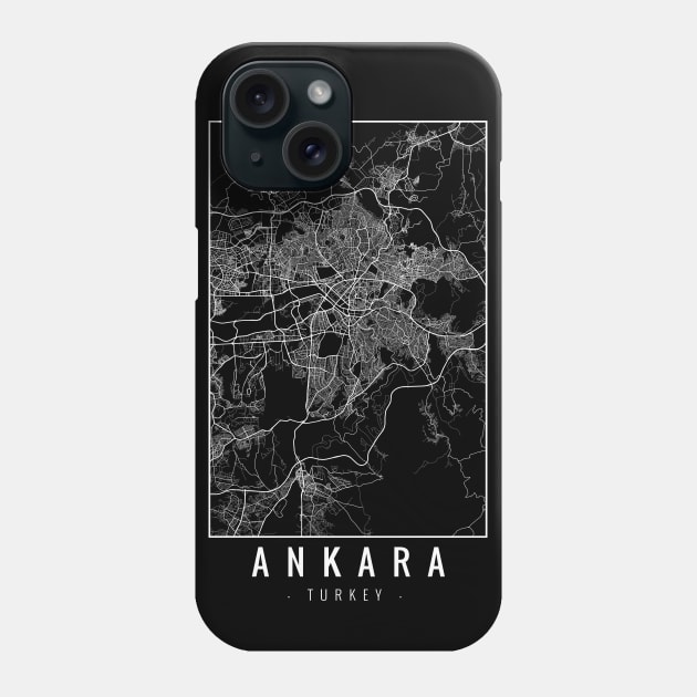 Ankara Turkey Minimalist Map Phone Case by Mapagram