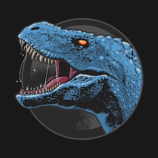 Blue T-Rex - Scary Tyrannosaurus Dinosaur Art T-Shirt