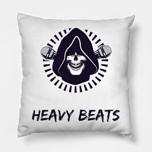Heavy Beats Skull with mic Pillow