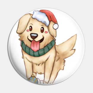 Cute Golden Retriever Drawing Pin