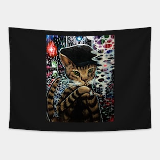 Zappito the Rain Cat Tapestry