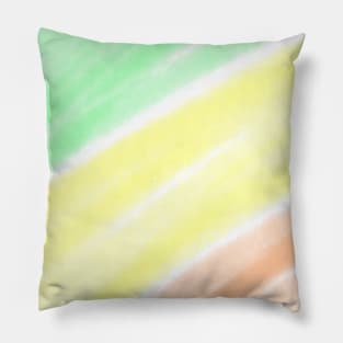 Yellow orange green watercolor abstract art Pillow