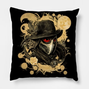 Medieval Plague Doctor of The Black Death Pillow