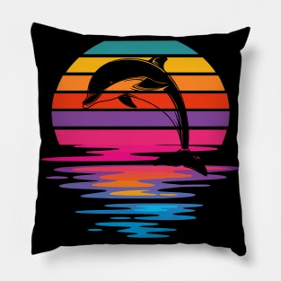 Rainbow Colorful Dolphin Pillow