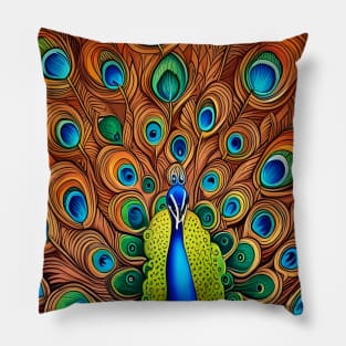 Art Nouveau Peacock 2 Pillow