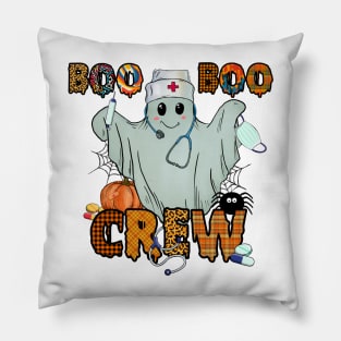 Boo Boo Crew Nurse Ghost Halloween Pillow