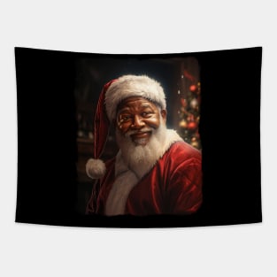 Black Santa realistic Tapestry