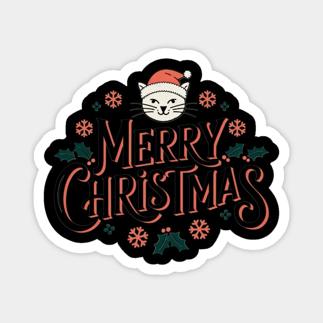 Merry Christmas Cat Magnet by Pete the Cat Guy