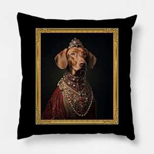 Graceful Vizsla - Medieval Hungarian Queen (Framed) Pillow